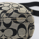 Coach Signature Shoulder Bag Canvas Black Gold Auth 201694A-11