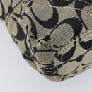 Coach Signature Shoulder Bag Canvas Black Gold Auth 201694A-13