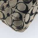 Coach Signature Shoulder Bag Canvas Black Gold Auth 201694A-15