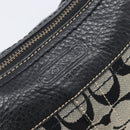 Coach Signature Shoulder Bag Canvas Black Gold Auth 201694A-16