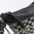 Coach Signature Shoulder Bag Canvas Black Gold Auth 201694A-17