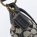 Coach Signature Shoulder Bag Canvas Black Gold Auth 201694A-18