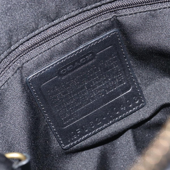 Coach Signature Shoulder Bag Canvas Black Gold Auth 201694A