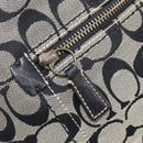 Coach Signature Shoulder Bag Canvas Black Gold Auth 201694A-26