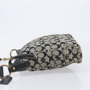 Coach Signature Shoulder Bag Canvas Black Gold Auth 201694A-5