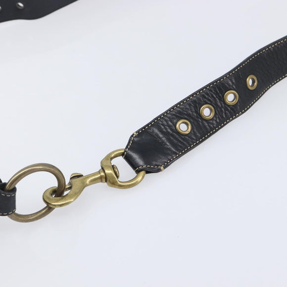 Coach Signature Shoulder Bag Canvas Black Gold Auth 201694A