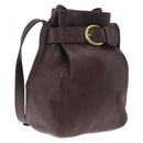 Coach Shoulder Bag Leather Brown Gold Auth 201696A-1