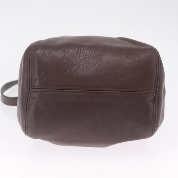Coach Shoulder Bag Leather Brown Gold Auth 201696A