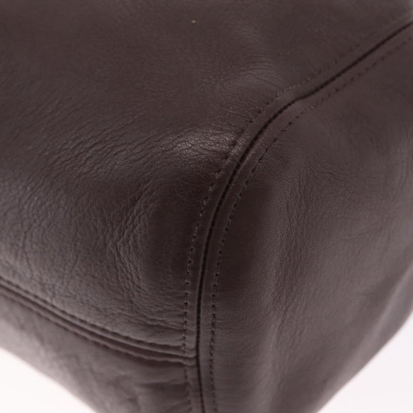 Coach Shoulder Bag Leather Brown Gold Auth 201696A