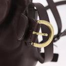 Coach Shoulder Bag Leather Brown Gold Auth 201696A-18