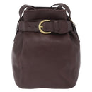 Coach Shoulder Bag Leather Brown Gold Auth 201696A-2