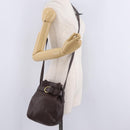 Coach Shoulder Bag Leather Brown Gold Auth 201696A-24