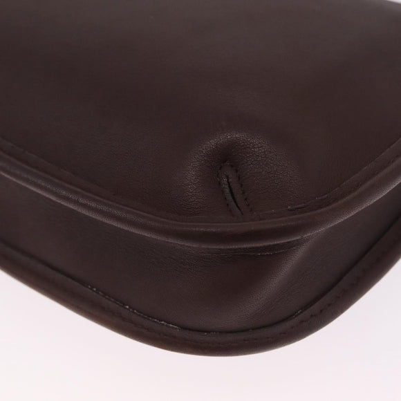 Coach Shoulder Bag Leather Brown Gold Auth 201699A