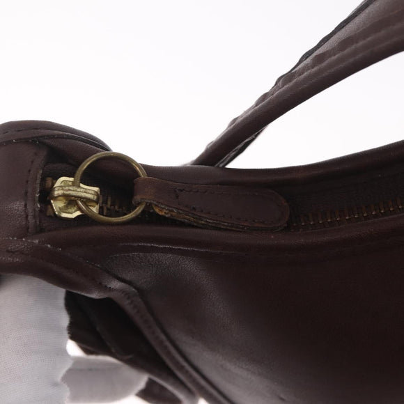 Coach Shoulder Bag Leather Brown Gold Auth 201699A