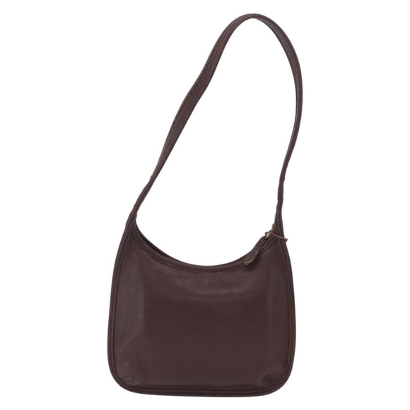 Coach Shoulder Bag Leather Brown Gold Auth 201699A