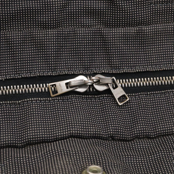 HERMES Her Line Tote MM Tote Bag Canvas Gray Silver Auth 201702