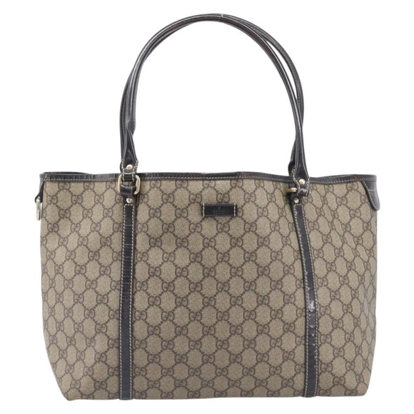 GUCCI GG Supreme Tote Bag PVC Beige Gold 197953 Auth 201705