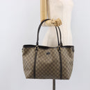 GUCCI GG Supreme Tote Bag PVC Beige Gold 197953 Auth 201705-26