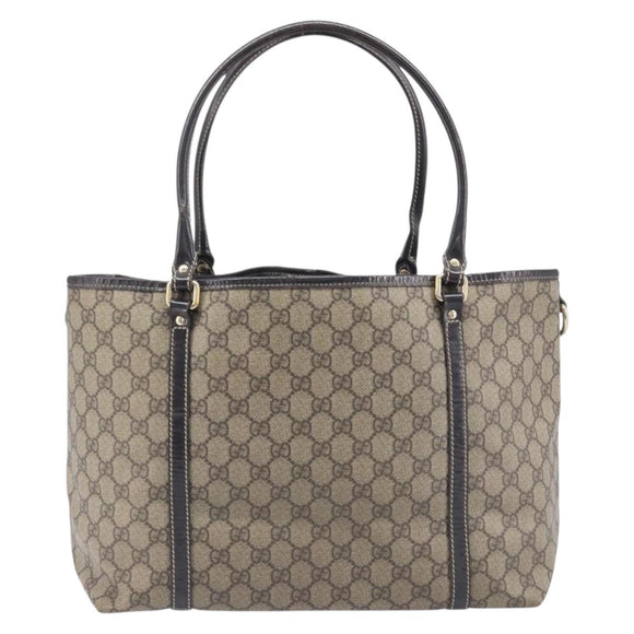 GUCCI GG Supreme Tote Bag PVC Beige Gold 197953 Auth 201705