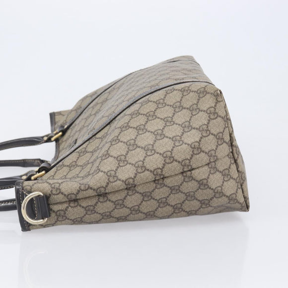 GUCCI GG Supreme Tote Bag PVC Beige Gold 197953 Auth 201705