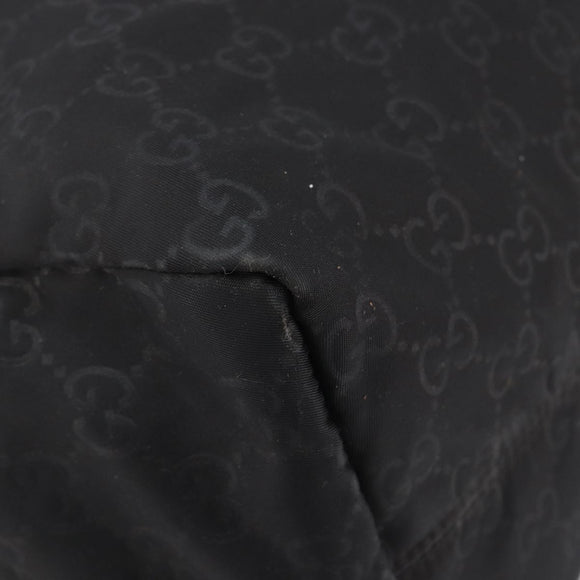 GUCCI GG Canvas Tote Bag Nylon Black 282439 Auth 201707