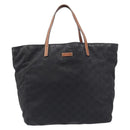 GUCCI GG Canvas Tote Bag Nylon Black 282439 Auth 201707-2