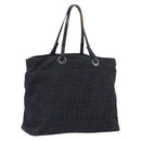 FENDI Zucca Canvas Hand Bag Black Silver Auth 201709-1