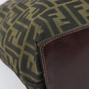 FENDI Zucca Canvas Hand Bag Black Brown Auth 201710-12