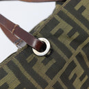 FENDI Zucca Canvas Hand Bag Black Brown Auth 201710-15
