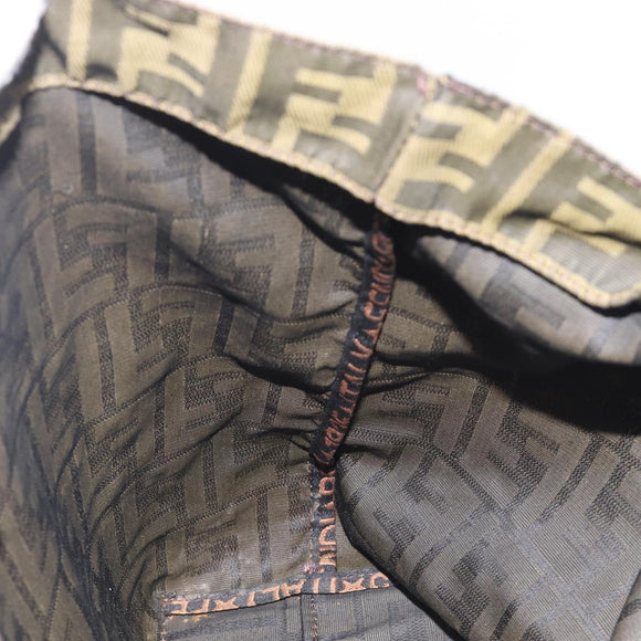 FENDI Zucca Canvas Hand Bag Black Brown Auth 201710