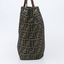 FENDI Zucca Canvas Hand Bag Black Brown Auth 201710-5