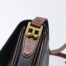 Bally Shoulder Bag Leather Black Gold Auth 201721-14