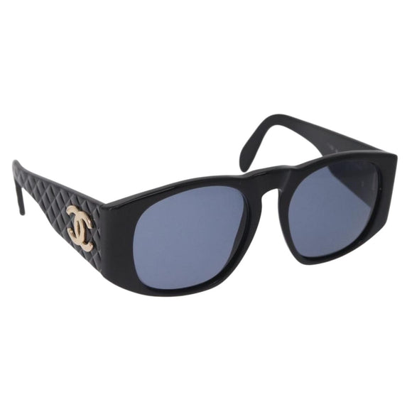 CHANEL Sunglasses metal Black CC Auth 201729M