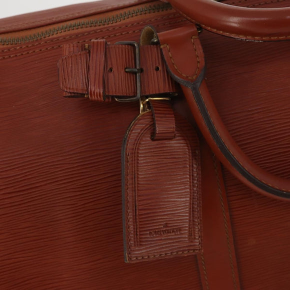 LOUIS VUITTON Epi Keepall 50 Boston Bag Brown M42968 LV Auth 201880