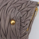 Miu Miu Matelasse Hand Bag Leather 2way Gray Gold Auth 201882V-14