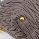 Miu Miu Matelasse Hand Bag Leather 2way Gray Gold Auth 201882V-15
