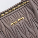 Miu Miu Matelasse Hand Bag Leather 2way Gray Gold Auth 201882V-16