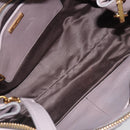 Miu Miu Matelasse Hand Bag Leather 2way Gray Gold Auth 201882V-19