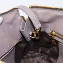 Miu Miu Matelasse Hand Bag Leather 2way Gray Gold Auth 201882V-21