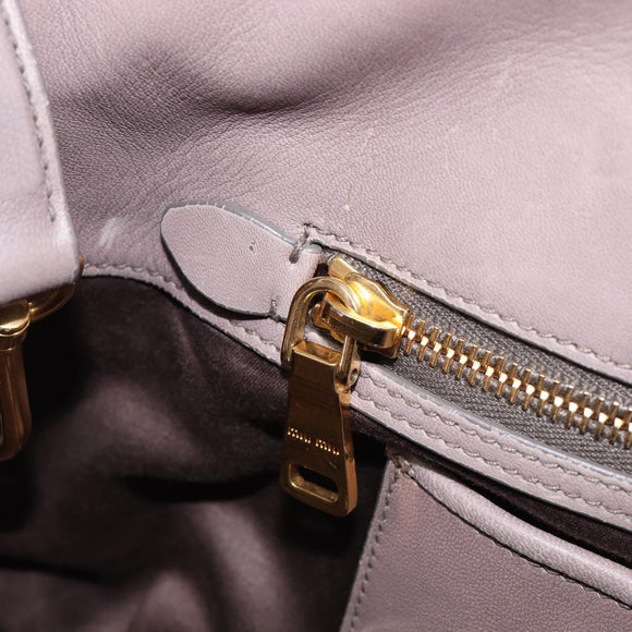 Miu Miu Matelasse Hand Bag Leather 2way Gray Gold Auth 201882V