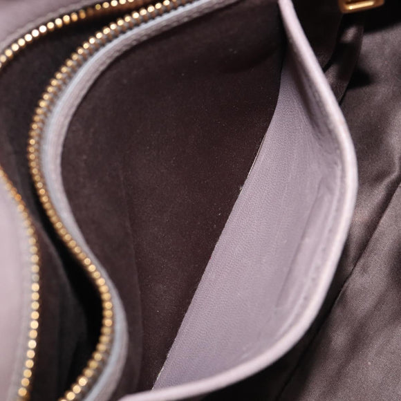 Miu Miu Matelasse Hand Bag Leather 2way Gray Gold Auth 201882V
