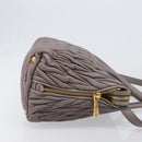 Miu Miu Matelasse Hand Bag Leather 2way Gray Gold Auth 201882V-4