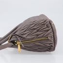 Miu Miu Matelasse Hand Bag Leather 2way Gray Gold Auth 201882V-5