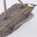 Miu Miu Matelasse Hand Bag Leather 2way Gray Gold Auth 201882V-6