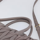 Miu Miu Matelasse Hand Bag Leather 2way Gray Gold Auth 201882V-8