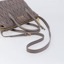 Miu Miu Matelasse Hand Bag Leather 2way Gray Gold Auth 201882V-9
