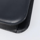 CARTIER Sapphire Line Chain Shoulder Bag Leather Navy Gold Auth 201887A-15