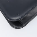 CARTIER Sapphire Line Chain Shoulder Bag Leather Navy Gold Auth 201887A-16