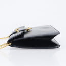 CARTIER Sapphire Line Chain Shoulder Bag Leather Navy Gold Auth 201887A-4