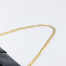 CARTIER Sapphire Line Chain Shoulder Bag Leather Navy Gold Auth 201887A-8